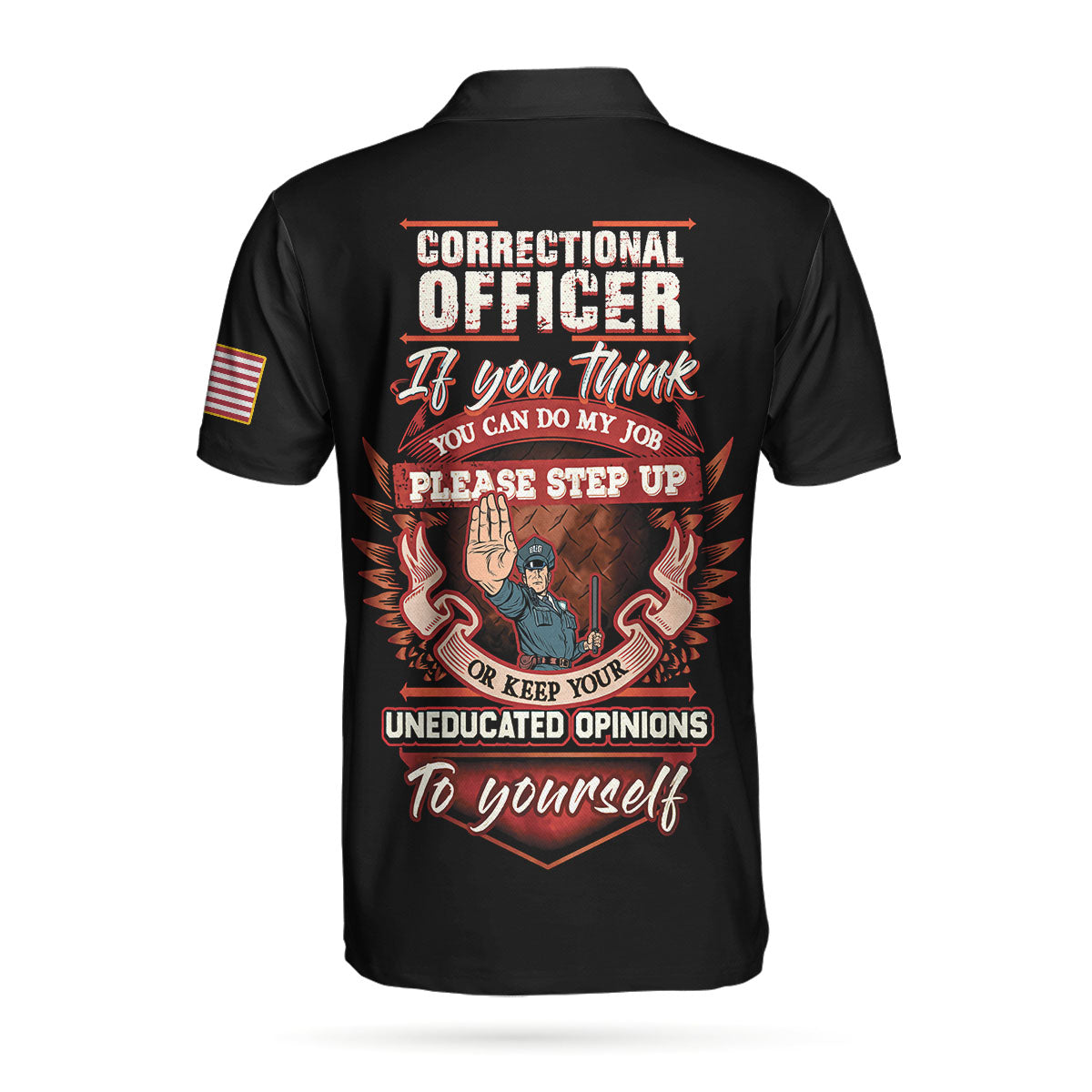 Correctional Officer Proud Skull Short Sleeve Polo Shirt, If You Think You Can Do My Job Shirt, Officer Shirt For Men