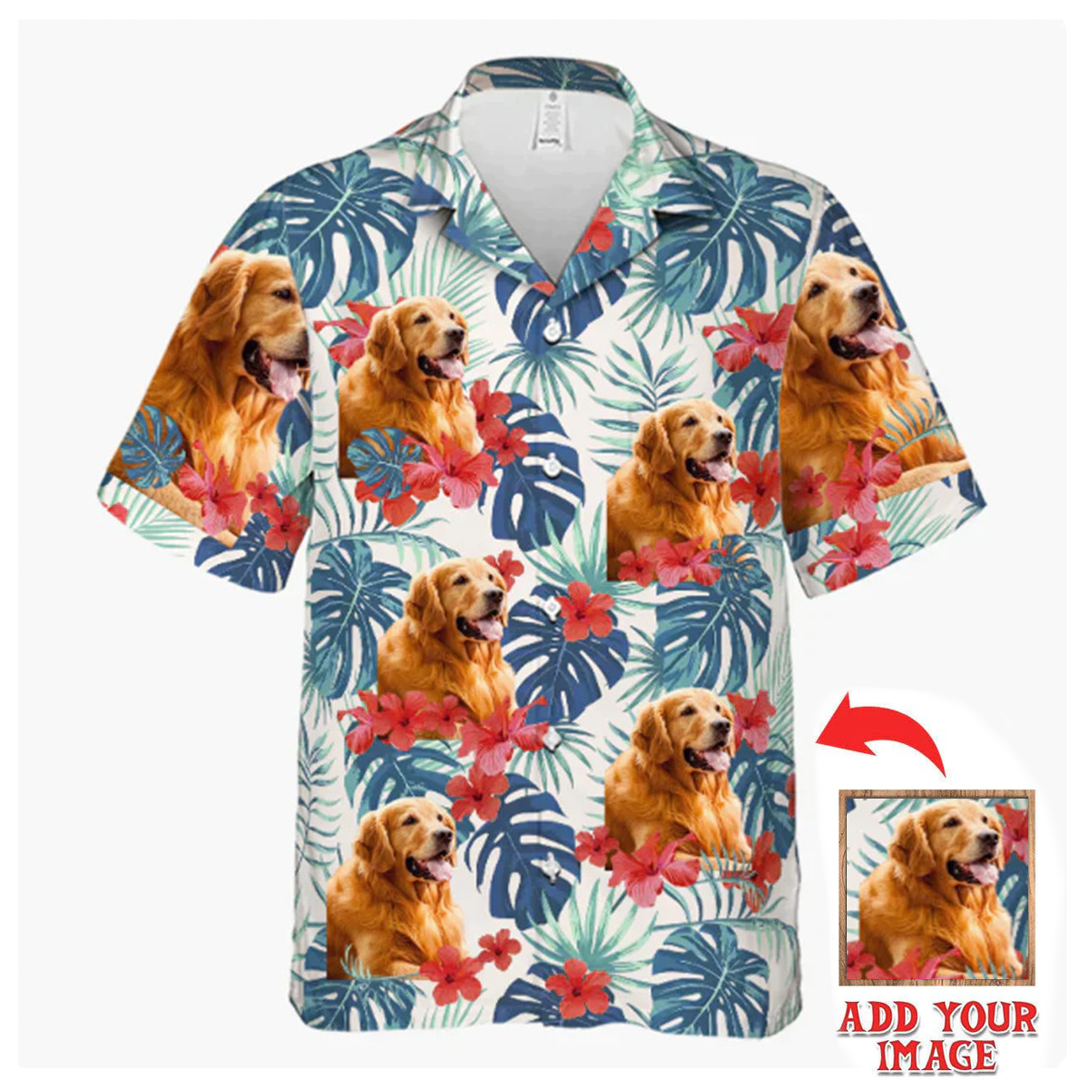 Personalized Hawaiian Shirts, Custom Photo Gifts, Custom Colorful Tropical Flowers And Leaves - Dog & Cat Hawaiian Shirt, Animal Hawaiian Shirt
