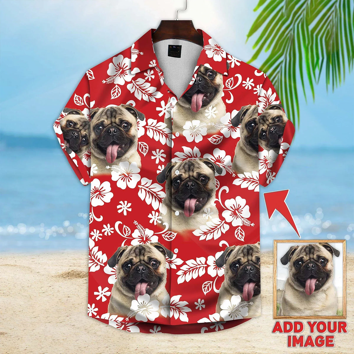 Personalized Hawaiian Shirts, Custom Photo Dog Floral Hawaiian Shirt, Custom Animal Hawaiian Shirt