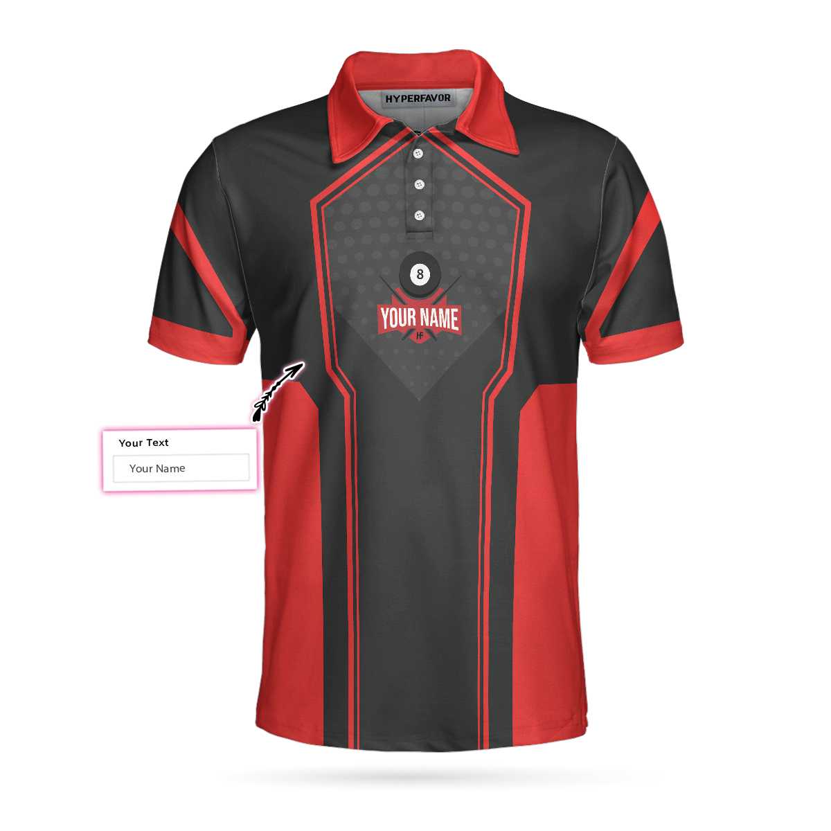 Personalized Billiards In Red Custom Polo Shirt, Personalized Billiards Shirt For Men, Best Gift For Men, Gift For Billiards Lovers