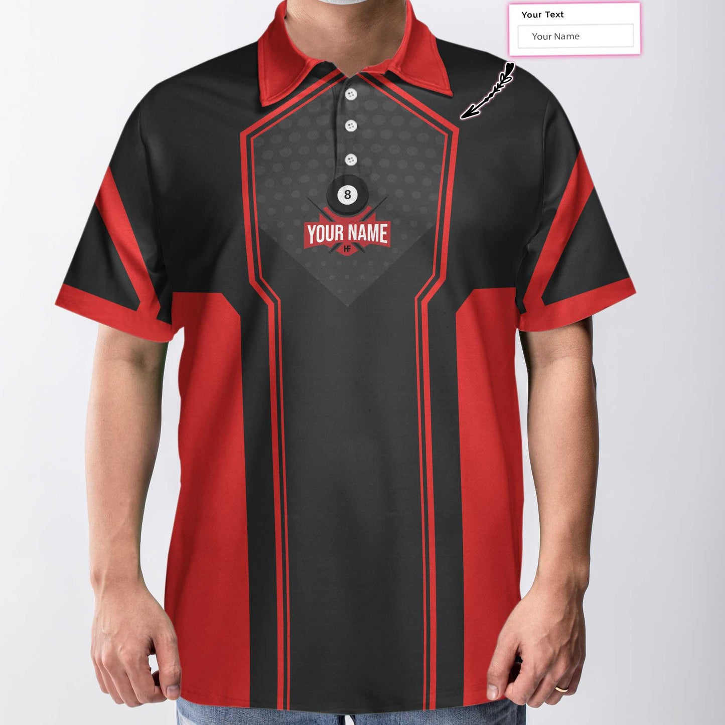 Personalized Billiards In Red Custom Polo Shirt, Personalized Billiards Shirt For Men, Best Gift For Men, Gift For Billiards Lovers