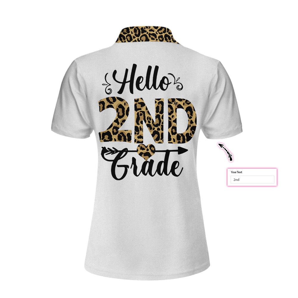 Personalized Squad Team Leopard Custom Short Sleeve Women Polo Shirt, Personalized Polo Shirt Gift For Ladies, Gift For Women