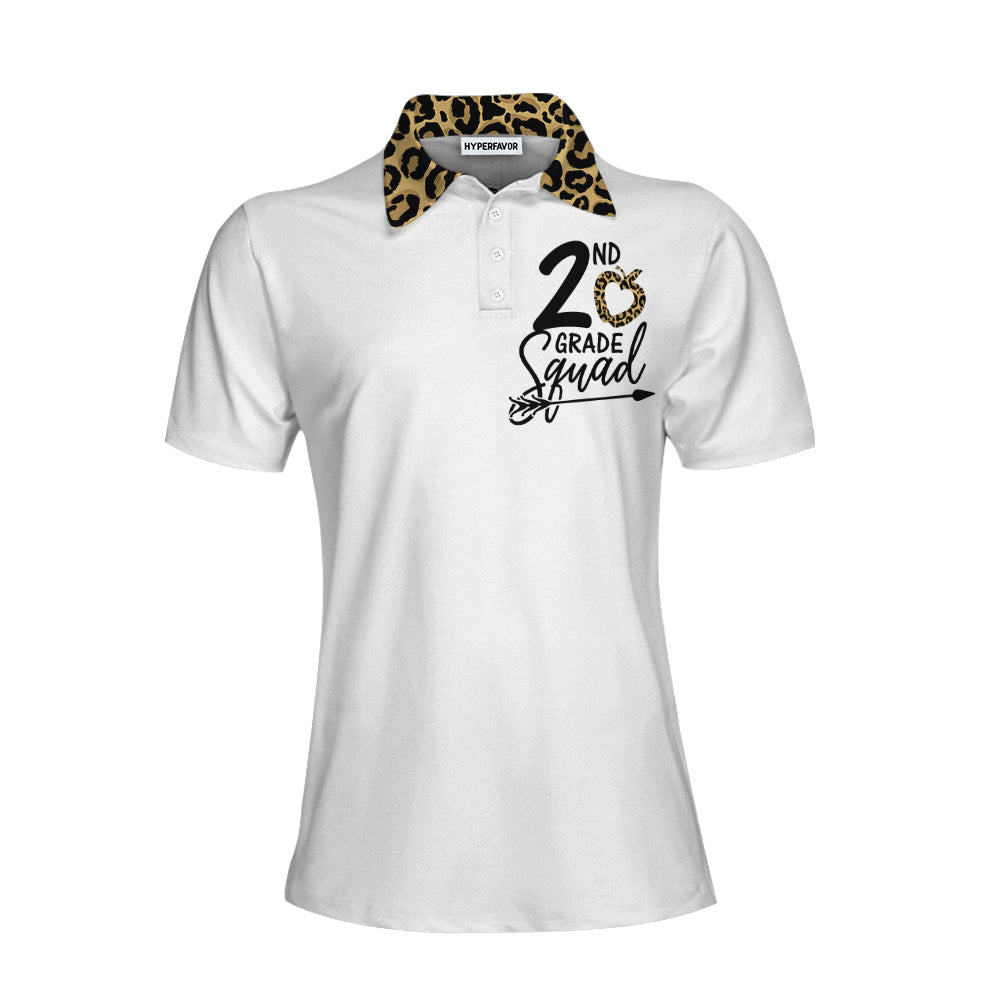 Personalized Squad Team Leopard Custom Short Sleeve Women Polo Shirt, Personalized Polo Shirt Gift For Ladies, Gift For Women