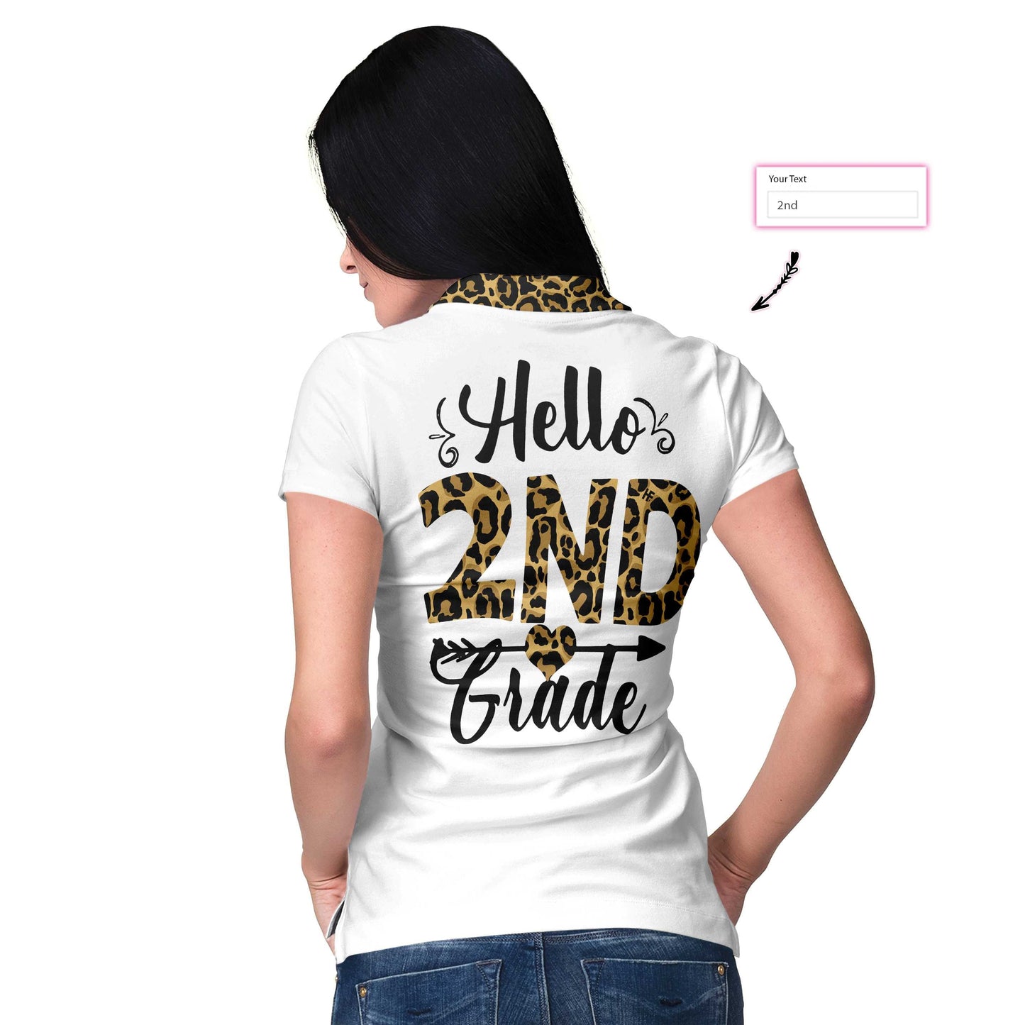 Personalized Squad Team Leopard Custom Short Sleeve Women Polo Shirt, Personalized Polo Shirt Gift For Ladies, Gift For Women