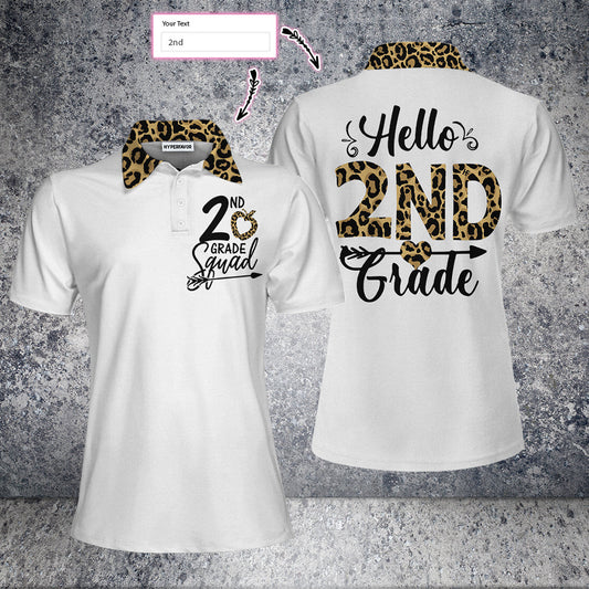 Personalized Squad Team Leopard Custom Short Sleeve Women Polo Shirt, Personalized Polo Shirt Gift For Ladies, Gift For Women