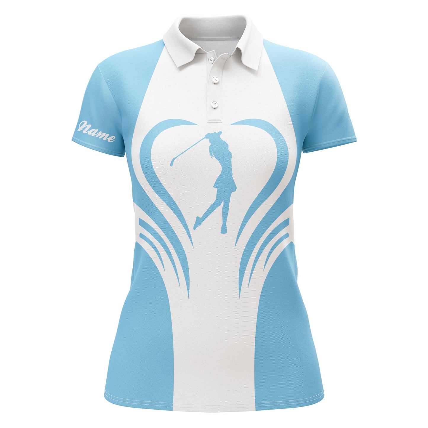 Custom Name 3d Womens Love Golf Multi-color Golf Polo Shirts, Personalized Golf Gifts For Women