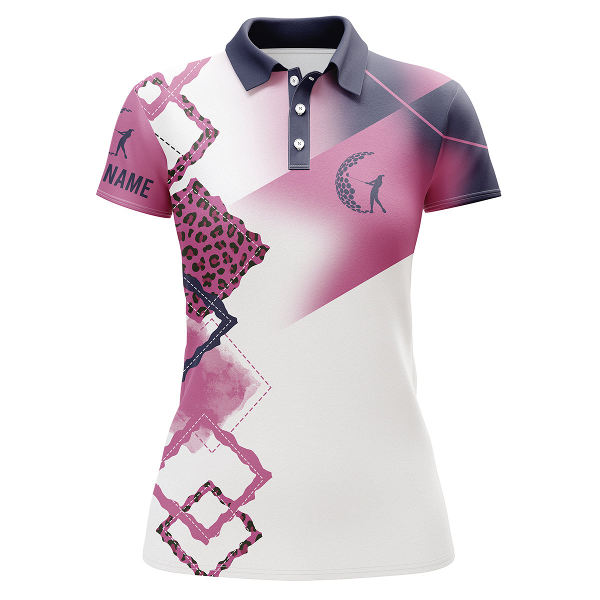 Custom Name 3d Golf Shirts For Women Multi-color Golf Polo Shirts, Personalized Golf Gifts For Women