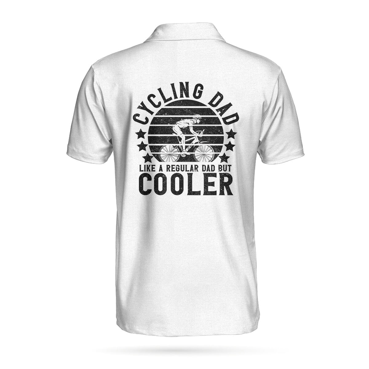 Cycling Dad Like A Regular Dad But Cooler Custom Polo Shirt, Personalized Black And White Cycling Shirt For Men