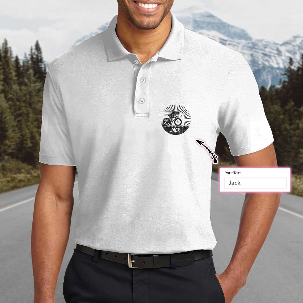 Cycling Dad Like A Regular Dad But Cooler Custom Polo Shirt, Personalized Black And White Cycling Shirt For Men
