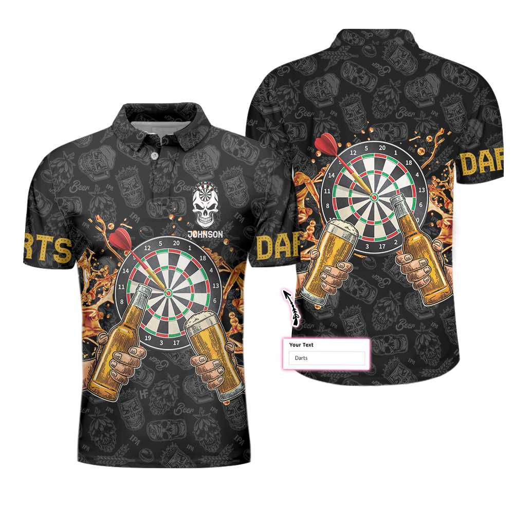 Personalized Darts And Beer Lover Shirt For Men Custom Polo Shirt, Personalized Dart Shirt For Men Polo Style Dart Shirt, Bets Gift For Men Dart