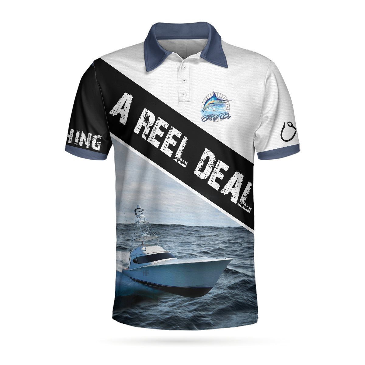 Deep Sea Fishing Men Polo Shirt, Fishing Is A Reel Deal It's A Marlin Thing Shirt For Men, Gift For Fishing Lovers