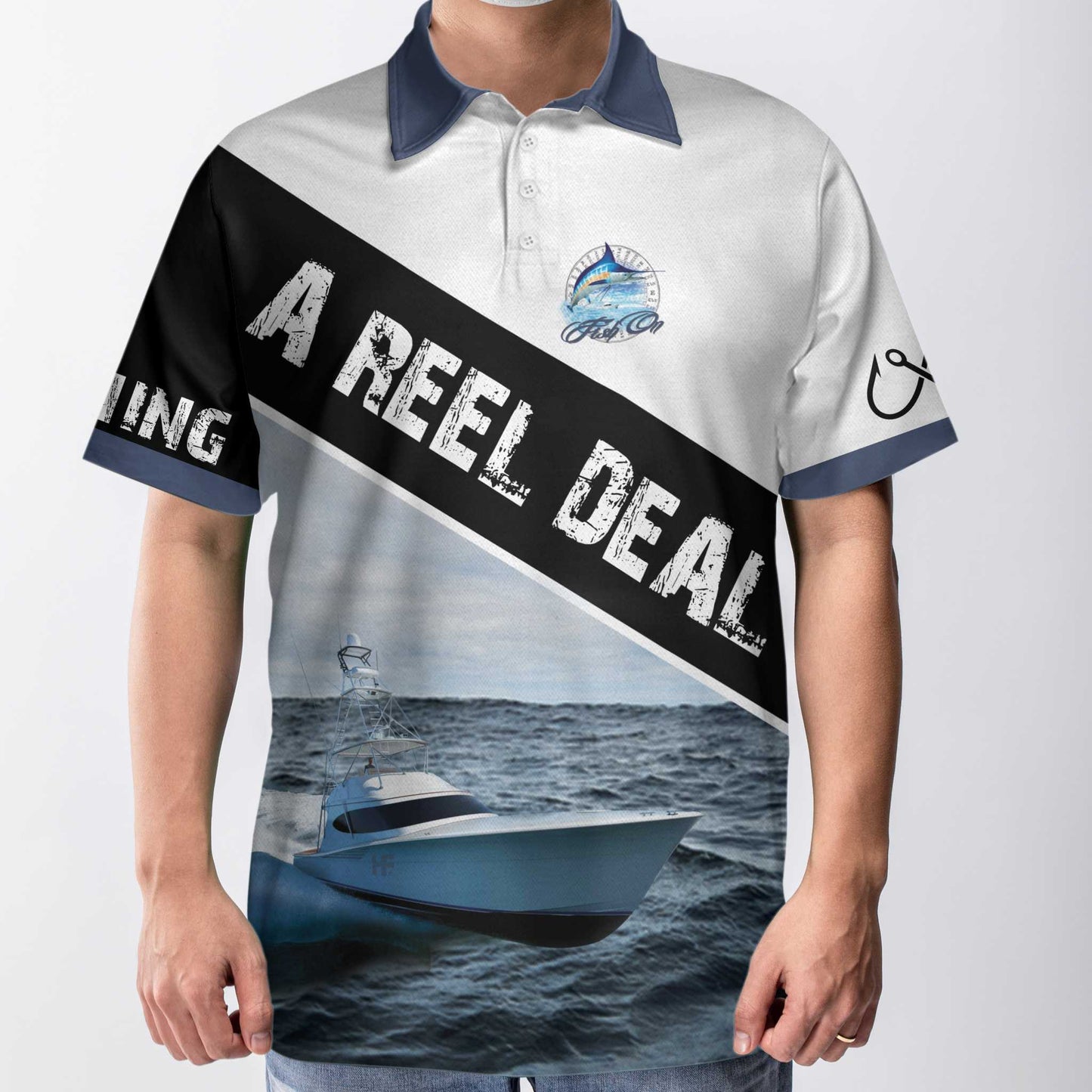 Deep Sea Fishing Men Polo Shirt, Fishing Is A Reel Deal It's A Marlin Thing Shirt For Men, Gift For Fishing Lovers