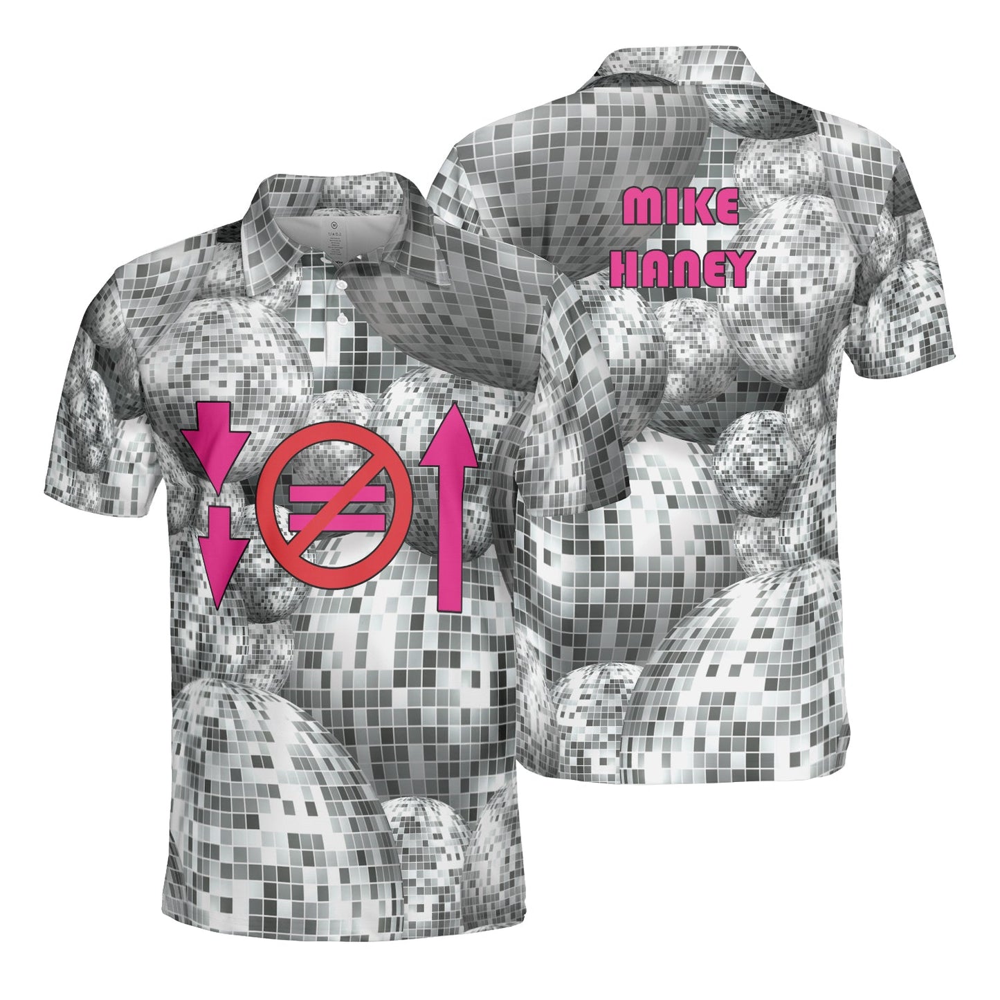 Disco Ball Pattern Polo Shirt, Personalized Short Sleeve Men Polo Shirt, Best Gift Ideas For Men, Polo Shirt Gift For Men