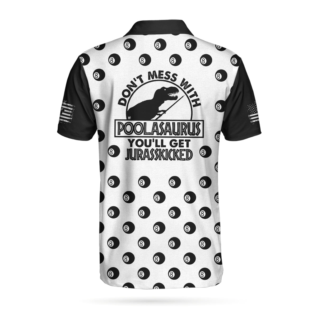 Don't Mess With Poolasaurus Polo Shirt, Billiards Ball Pattern Shirt For Male Players, Simple Billiards Shirt Design, Polo Shirt Gift For Men, Gift For Billiards Lovers