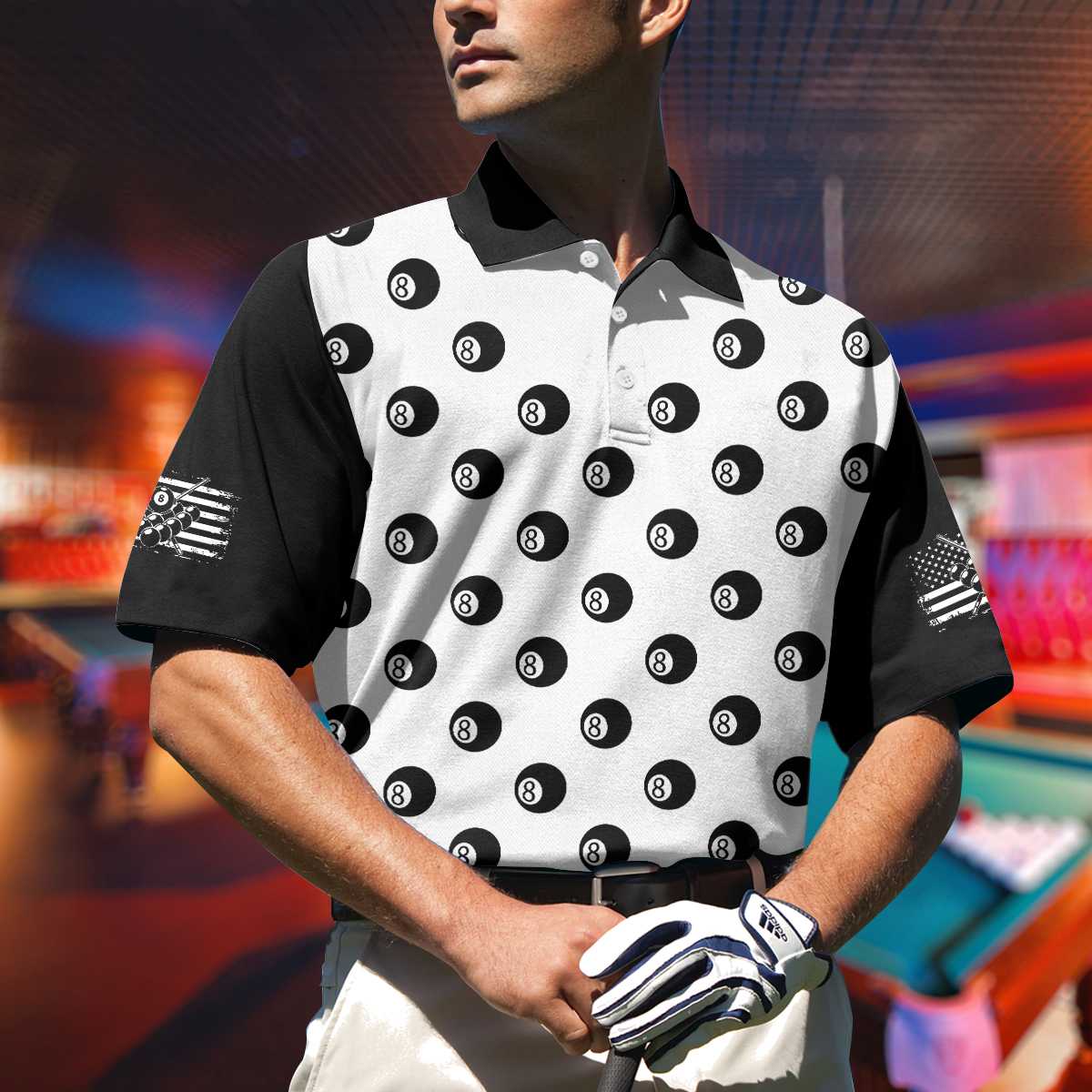 Don't Mess With Poolasaurus Polo Shirt, Billiards Ball Pattern Shirt For Male Players, Simple Billiards Shirt Design, Polo Shirt Gift For Men, Gift For Billiards Lovers