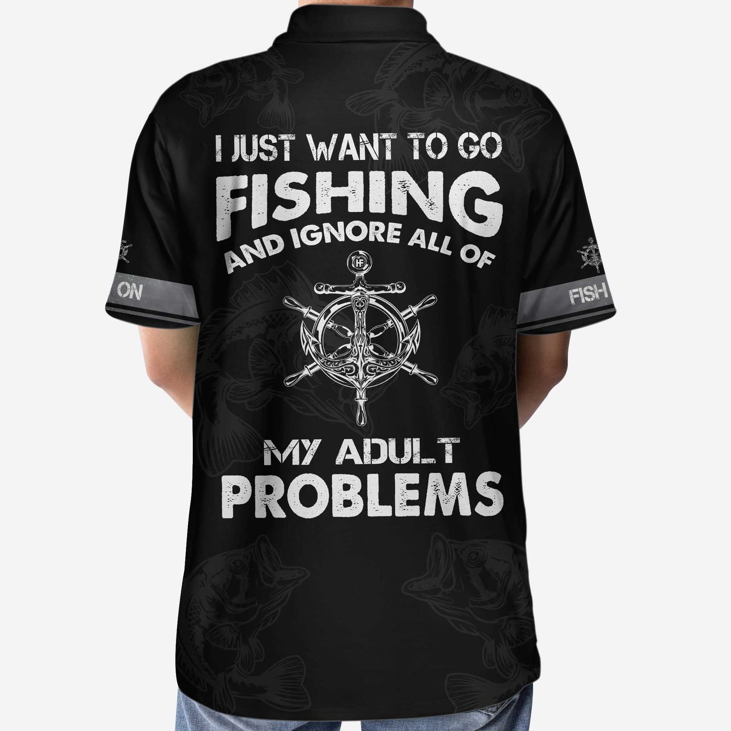 Best Fishing Anchor Men Polo Shirt, Go Fishing And Ignore All Of My Adult Problems Polo Shirt, Reel Deal Shirt For Men, Gift For Golfers