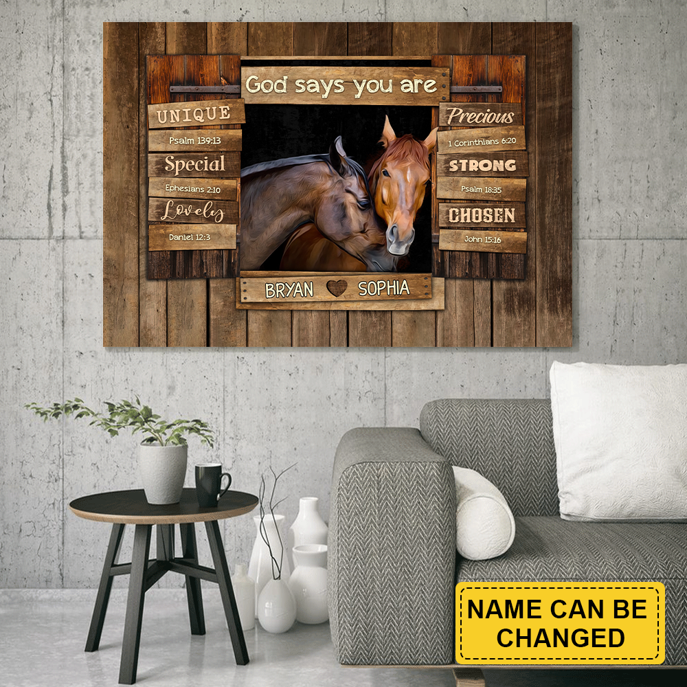 Couple Landscape Canvas - Personalized God, Couple House Canvas - Custom Gift For Christian Couple, Spouse, Lover - God Say You Are