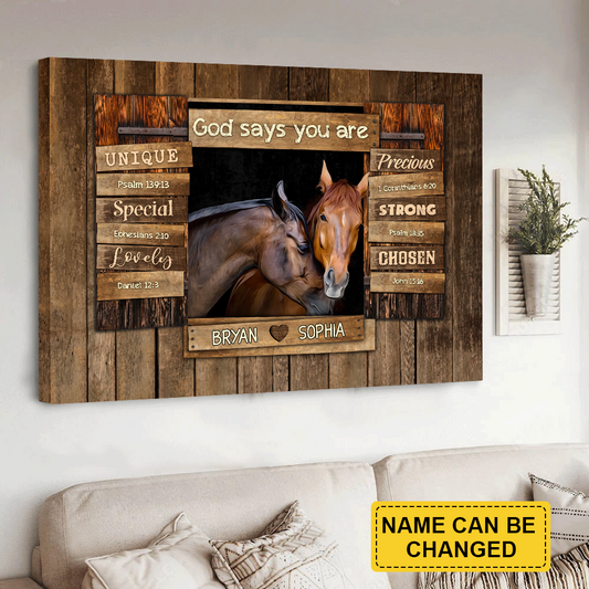 Couple Landscape Canvas - Personalized God, Couple House Canvas - Custom Gift For Christian Couple, Spouse, Lover - God Say You Are