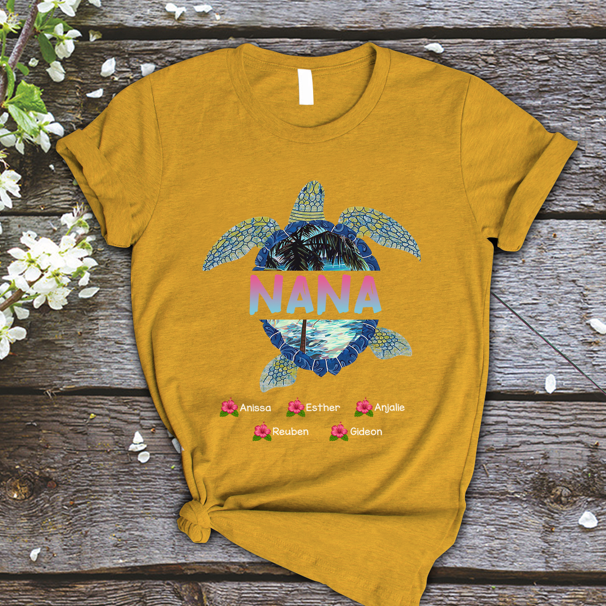 Nana and Kids Custom Name T-shirt, Nana Turtle,Turtle Lovers Gift for Mama Mother Grandma Personalized Shirt - Perfect Gift For Gigi, Nana, Mimi, Grandma