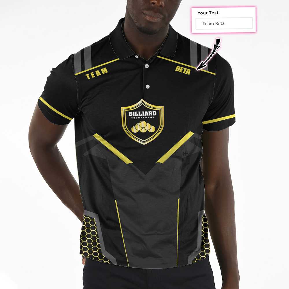 Personalized Billiards Men Polo Shirt, Golden Team Billiards Team Custom Shirt For Men, Best Custom Billiards Gift