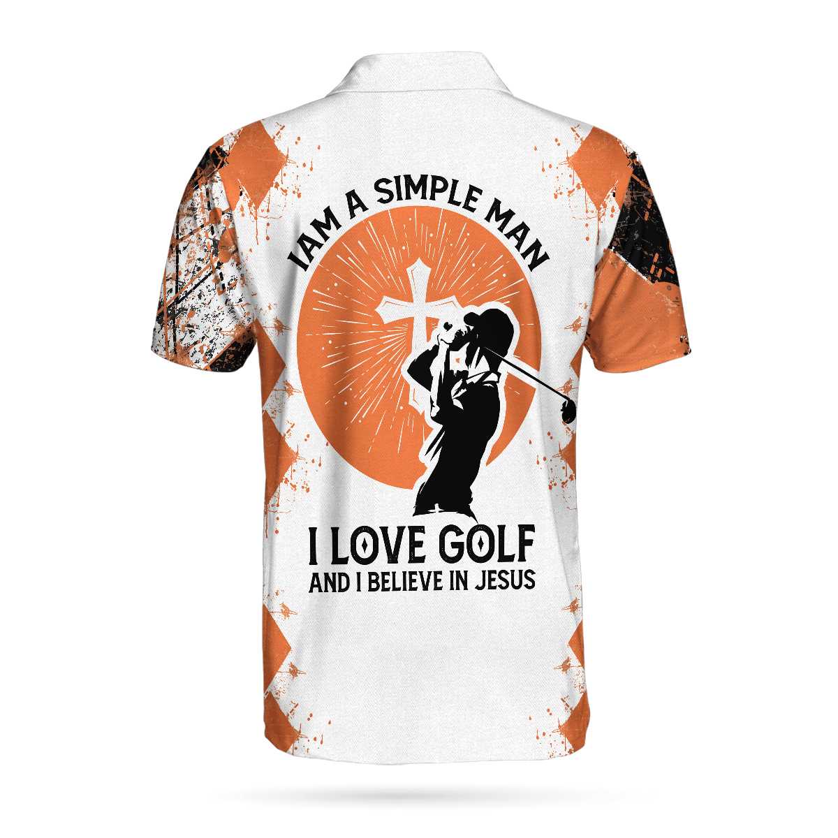 Personalized Argyle Pattern Golf Men Polo Shirt, Golf I Am A Simple Man Custom Shirt For Male, Unique Male Golf Gift
