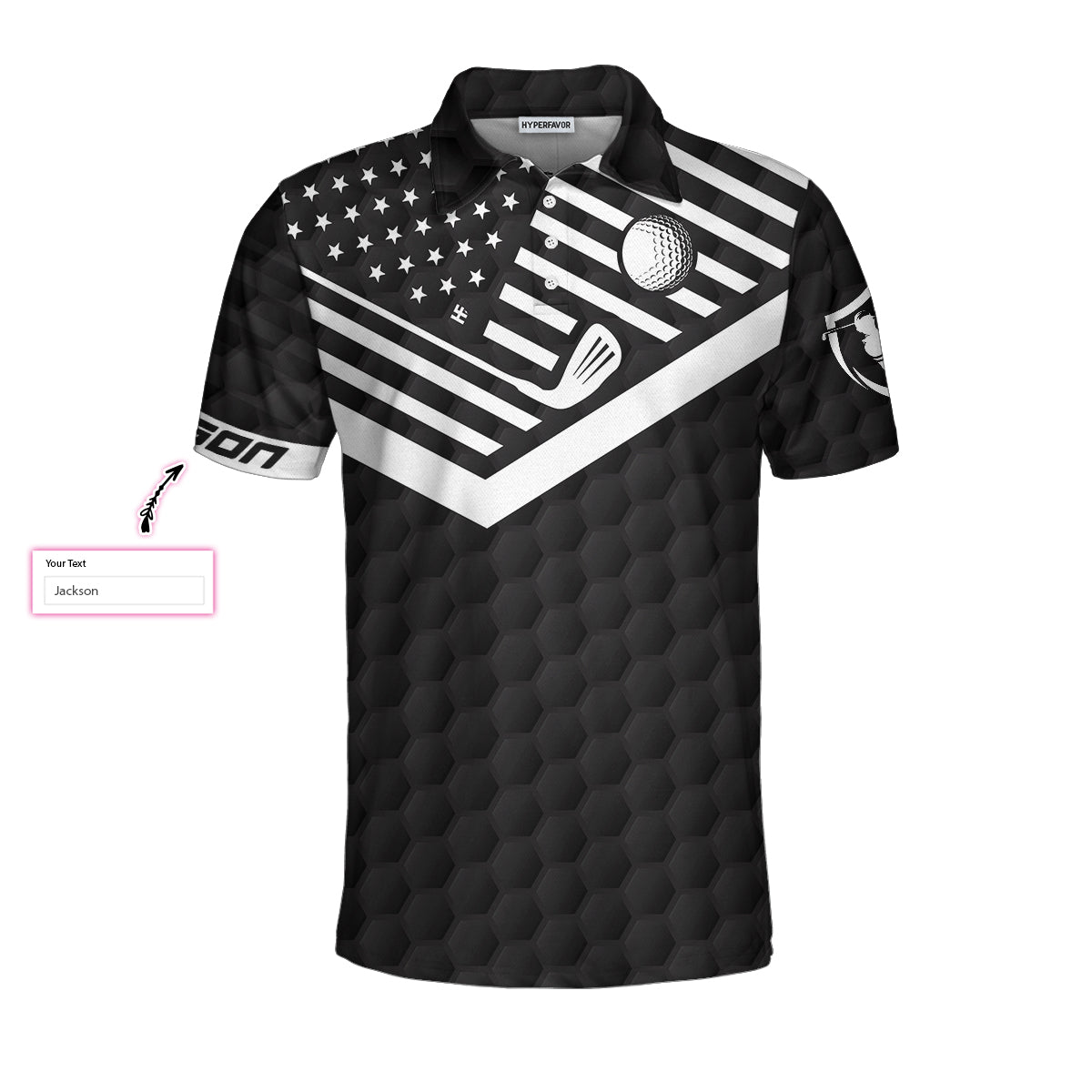 Black And White American Flag Golf Men Polo Shirt, Golfer Grip It Rip It Sip It Custom Polo Shirt, Personalized Golf Gift, Best Gift For Golfers