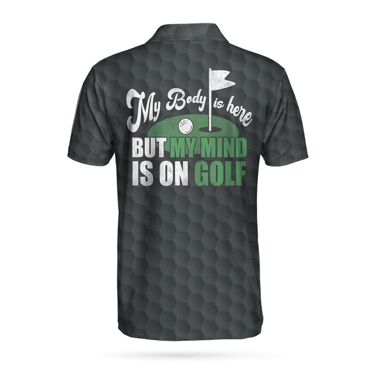 Gopher My Mind Is On Golf Custom Men Polo Shirt, Personalized Golf Shirt For Men, Cool Gift For Golfers