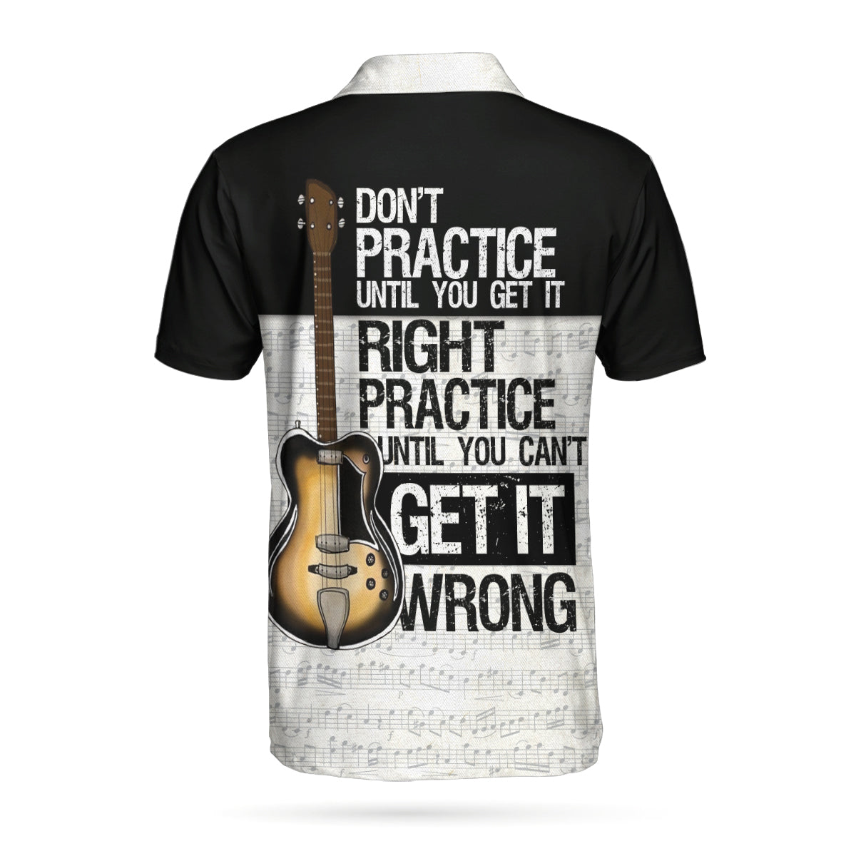Personalized Guitar Men Polo Shirt, Guitarist Don't Practice Until You Get It Right Custom Polo Shirt, Best Music Shirt For Men
