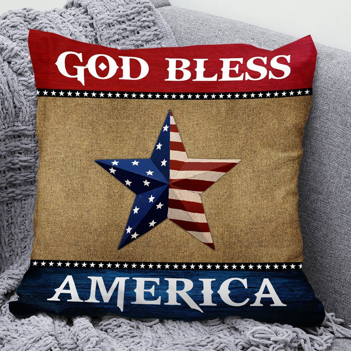 Bible Verse Pillow - Jesus Pillow- Gift For Christian - God Bless America