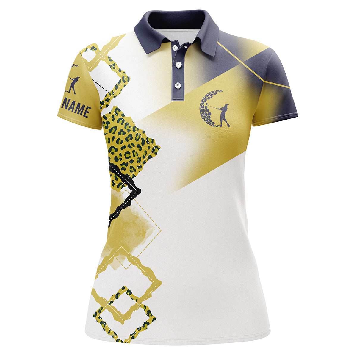 Custom Name 3d Golf Shirts For Women Multi-color Golf Polo Shirts, Personalized Golf Gifts For Women