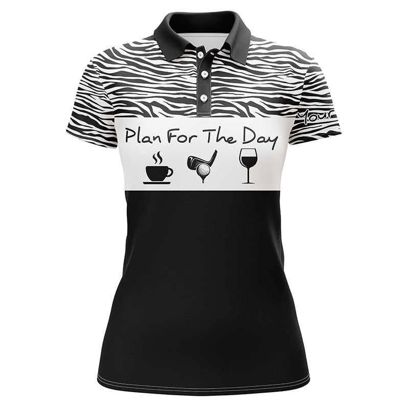 Funny Womens Golf Polo Shirt Plan For The Day Custom Name Golf Shirt, Womens Golf Gift Ideas