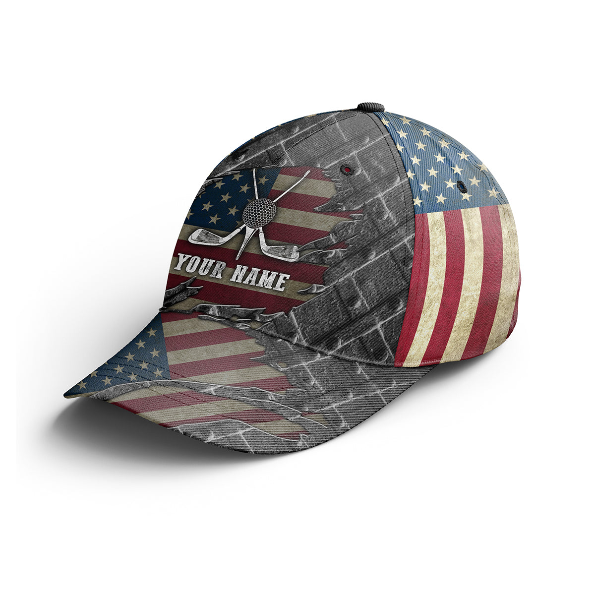 American Flag Golf Cap Custom Name For Women, Personalized Golf Lover Gifts, Golf Sun Hats Unique Gifts For Him, Golfer, Her, Friend