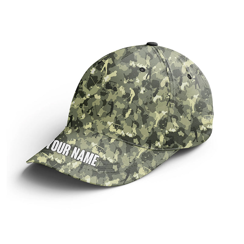 Golf Cap Custom Name For Men, Personalized Golf Lover Gifts, Green Camo Golf Sun Hats Unique Gifts For Him, Golfer, Her, Friend