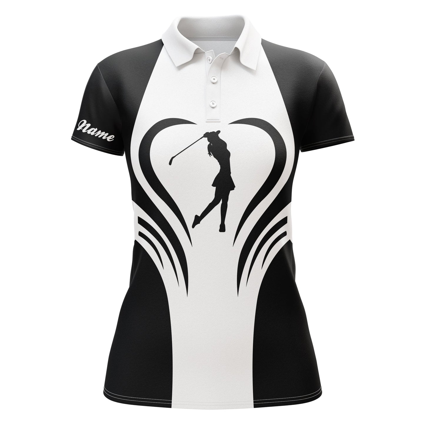 Custom Name 3d Womens Love Golf Multi-color Golf Polo Shirts, Personalized Golf Gifts For Women