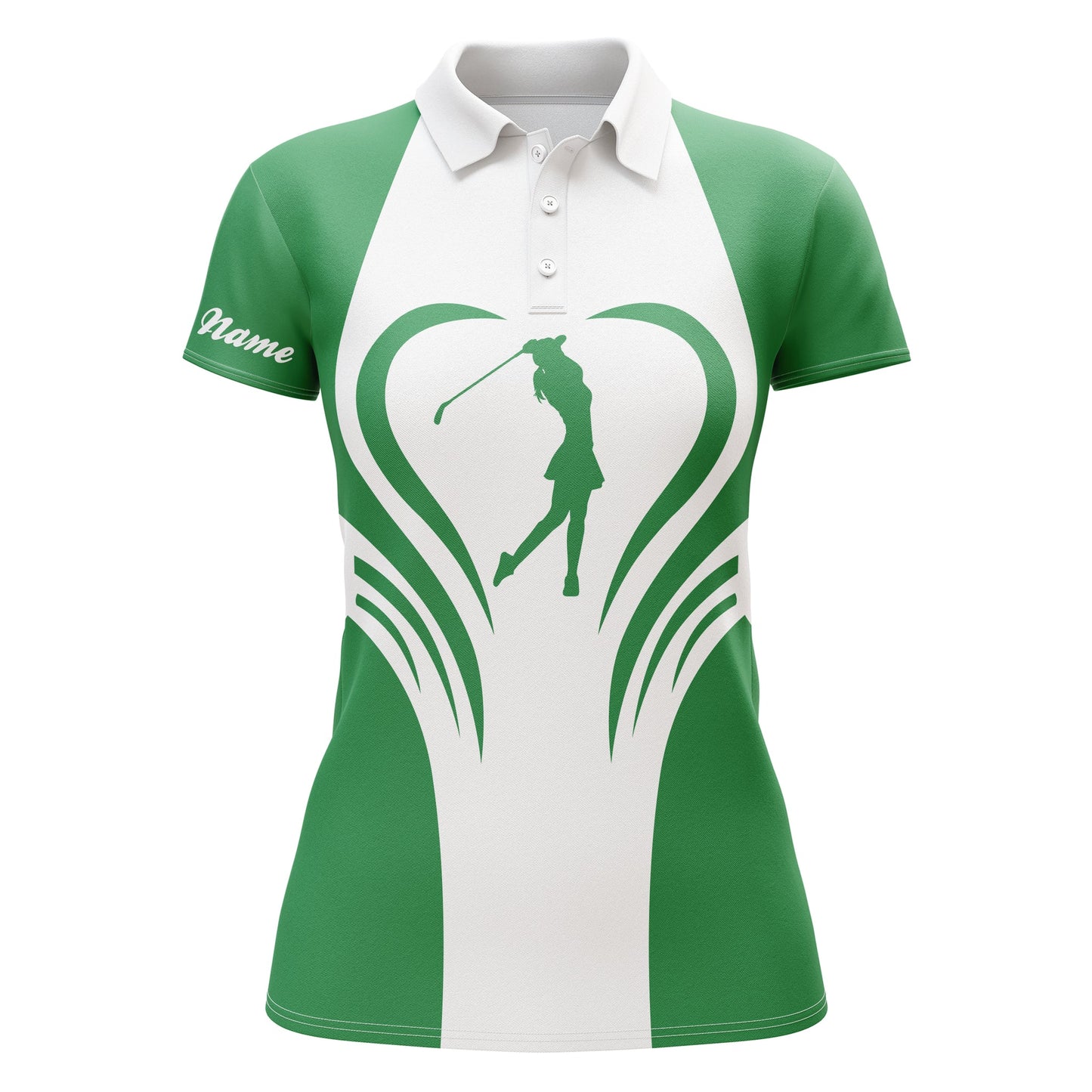 Custom Name 3d Womens Love Golf Multi-color Golf Polo Shirts, Personalized Golf Gifts For Women