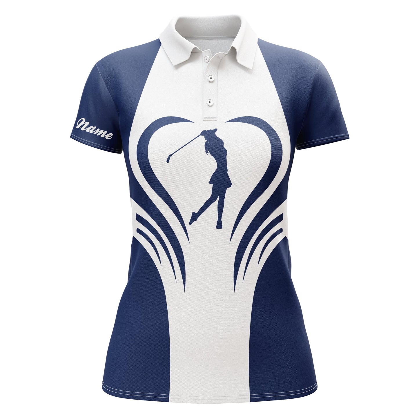 Custom Name 3d Womens Love Golf Multi-color Golf Polo Shirts, Personalized Golf Gifts For Women