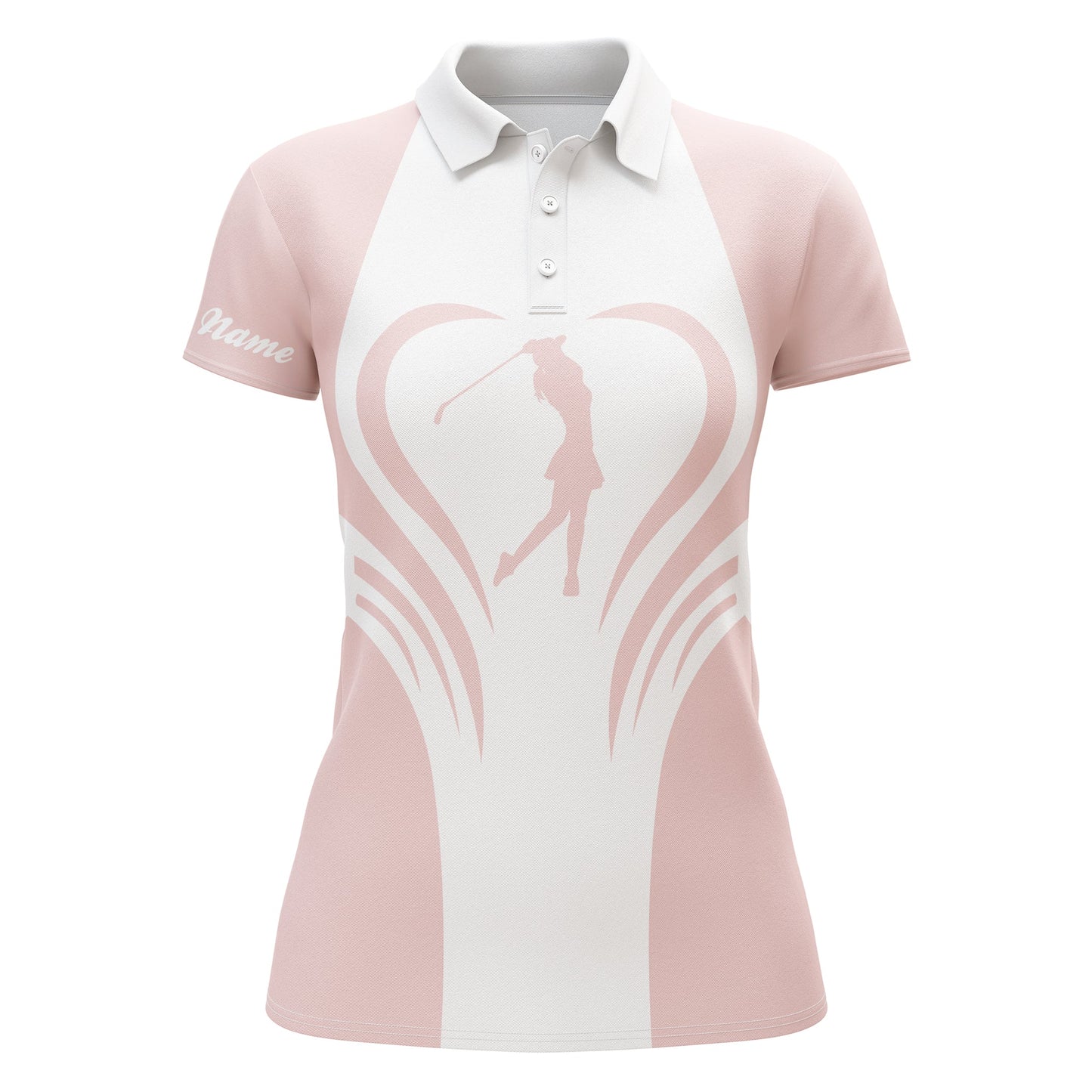 Custom Name 3d Womens Love Golf Multi-color Golf Polo Shirts, Personalized Golf Gifts For Women
