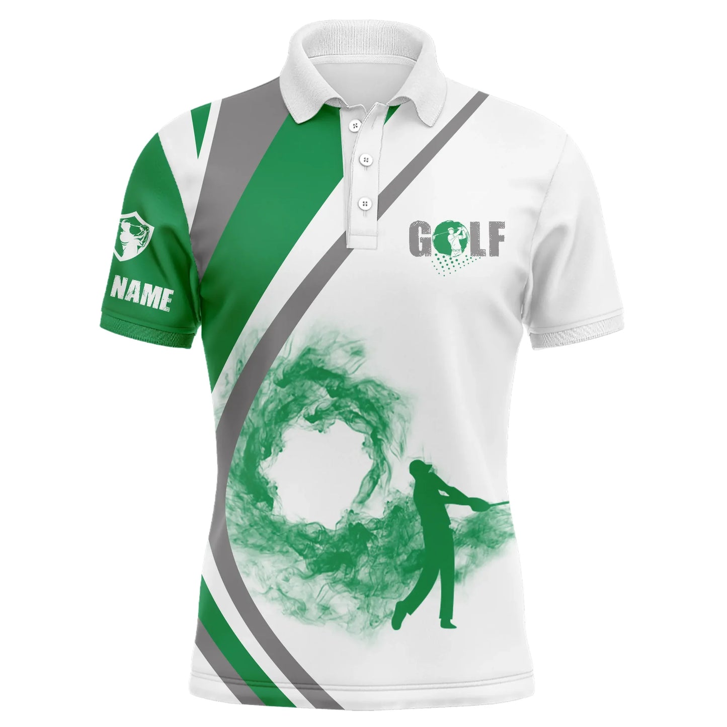 Custom Name Green Golf Men Polo Shirt - Personalized Gift For Golf Lover, Team, Husband, Boyfriend, Men