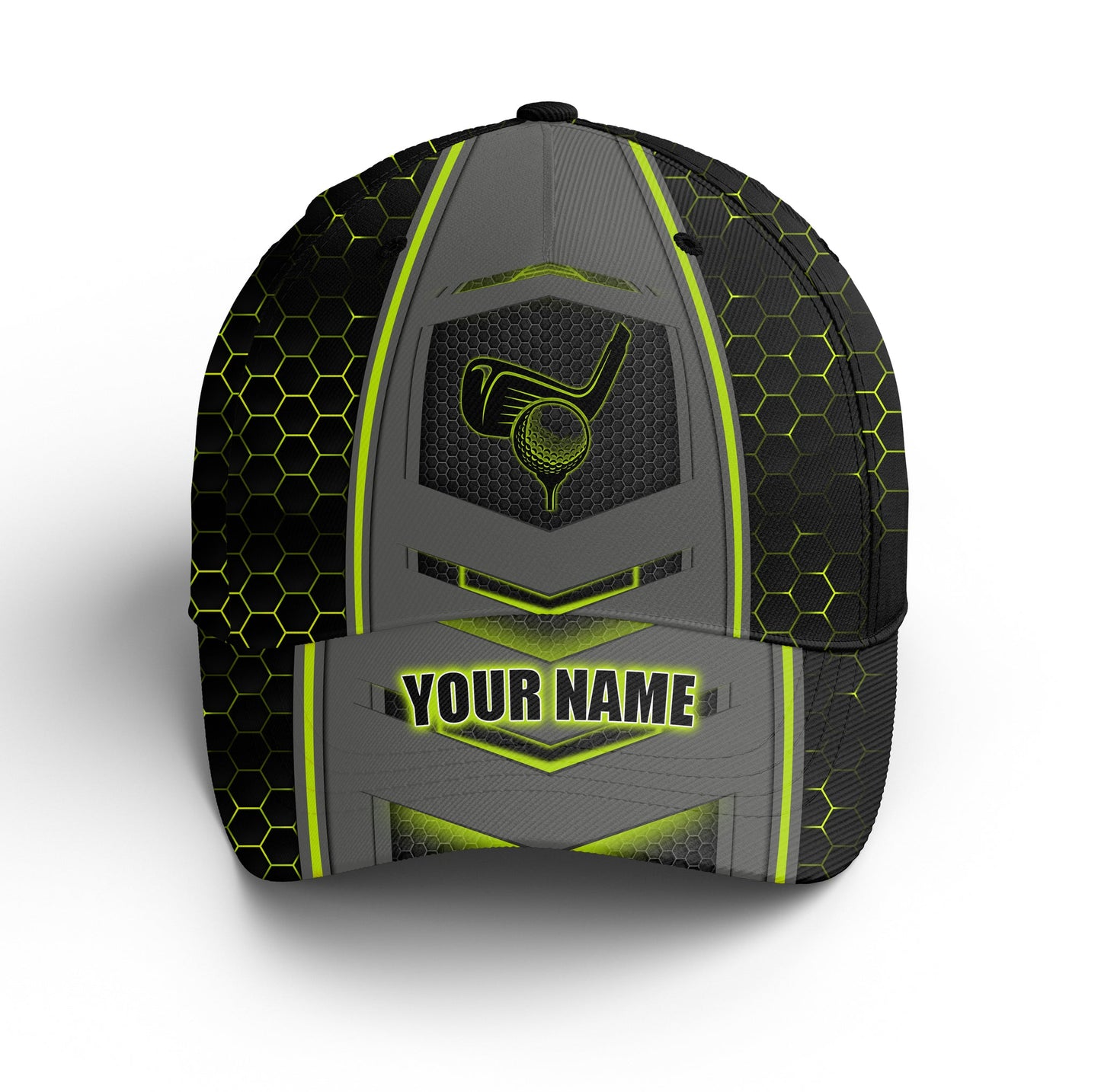 Golf Cap Custom Name For Men And Women, Golf Lover Gifts, Lime Green And Black Golf Hats Gifts For Him, Golfer, Her, Friend