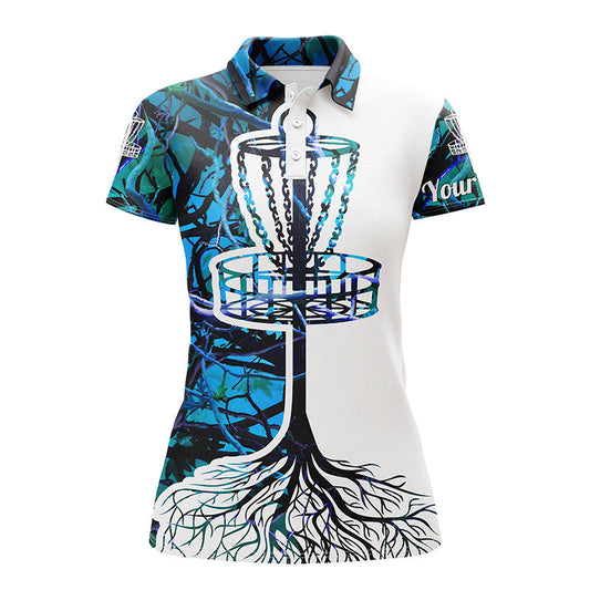 Disc Golf Women Polo Shirt Pink Camo Custom Name All Over Print Shirt, Personalized Disc Golf Gifts