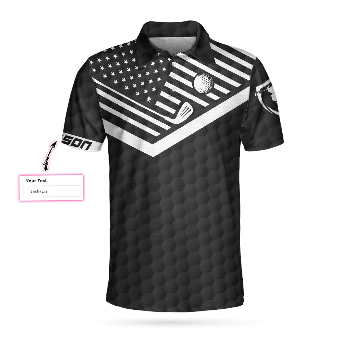 Golf Custom Men Polo Shirt, Personalized Golf Gift, I Like It Rough Custom Polo Shirt, Personalized American Flag Polo Shirt, Funny Golf Shirt For Men
