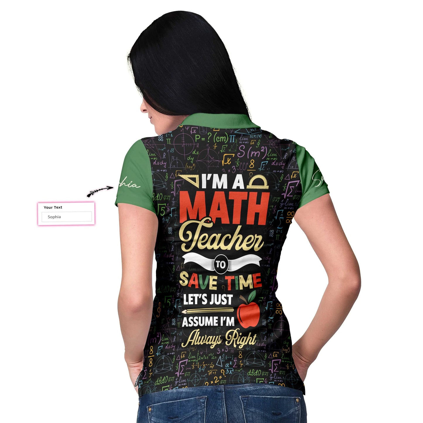 Personalized Math Symbols Women Polo Shirt, I'm A Math Teacher I'm Always Right Custom Short Sleeve Shirt, Cool Gift For Math Teacher