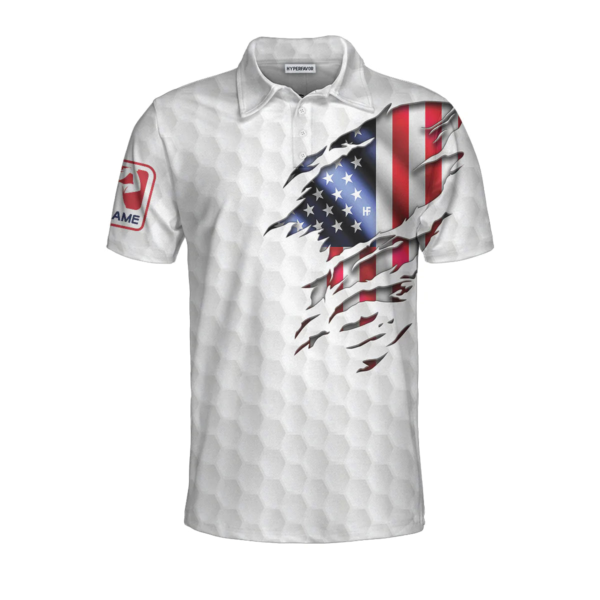 Personalized Jesus Men Polo Shirt, Jesus Is My Savior Golf Is My Therapy Custom Polo Shirt, American Flag Golf Shirt For Good Christians