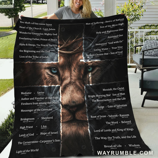 Christian Throw Blanket, Faith Blanket, Jesus Blanket, Inspirational Gift - Lion And Light Cross, The Perfect Combination