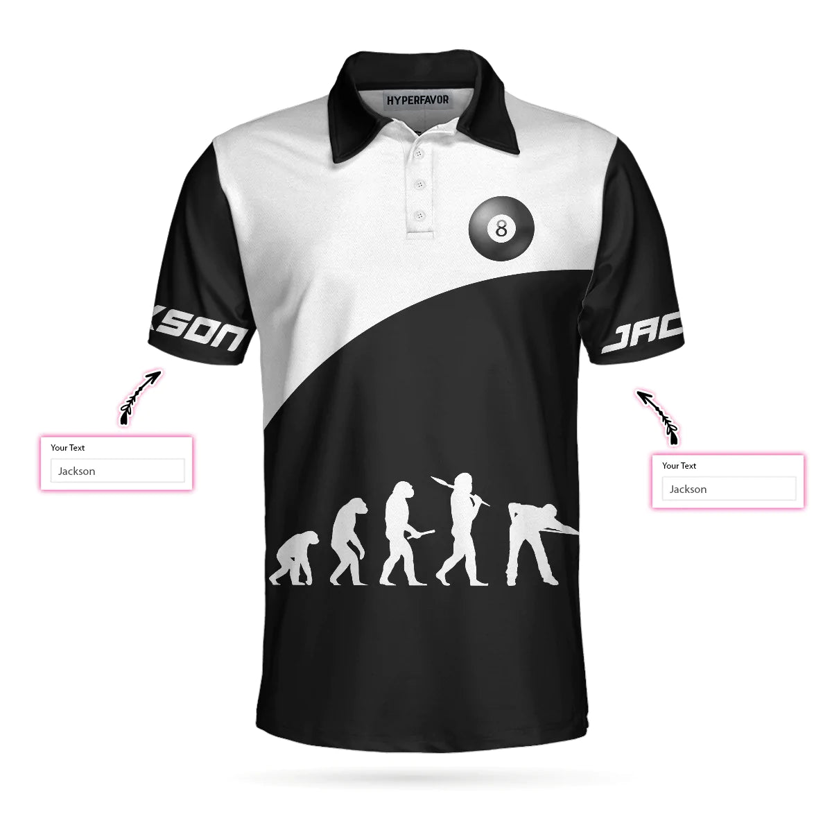Personalized Black And White Billiards Design Polo Shirt, Just The Tip I Promise Billiards Custom Shirt, Gift For Billiards Lovers