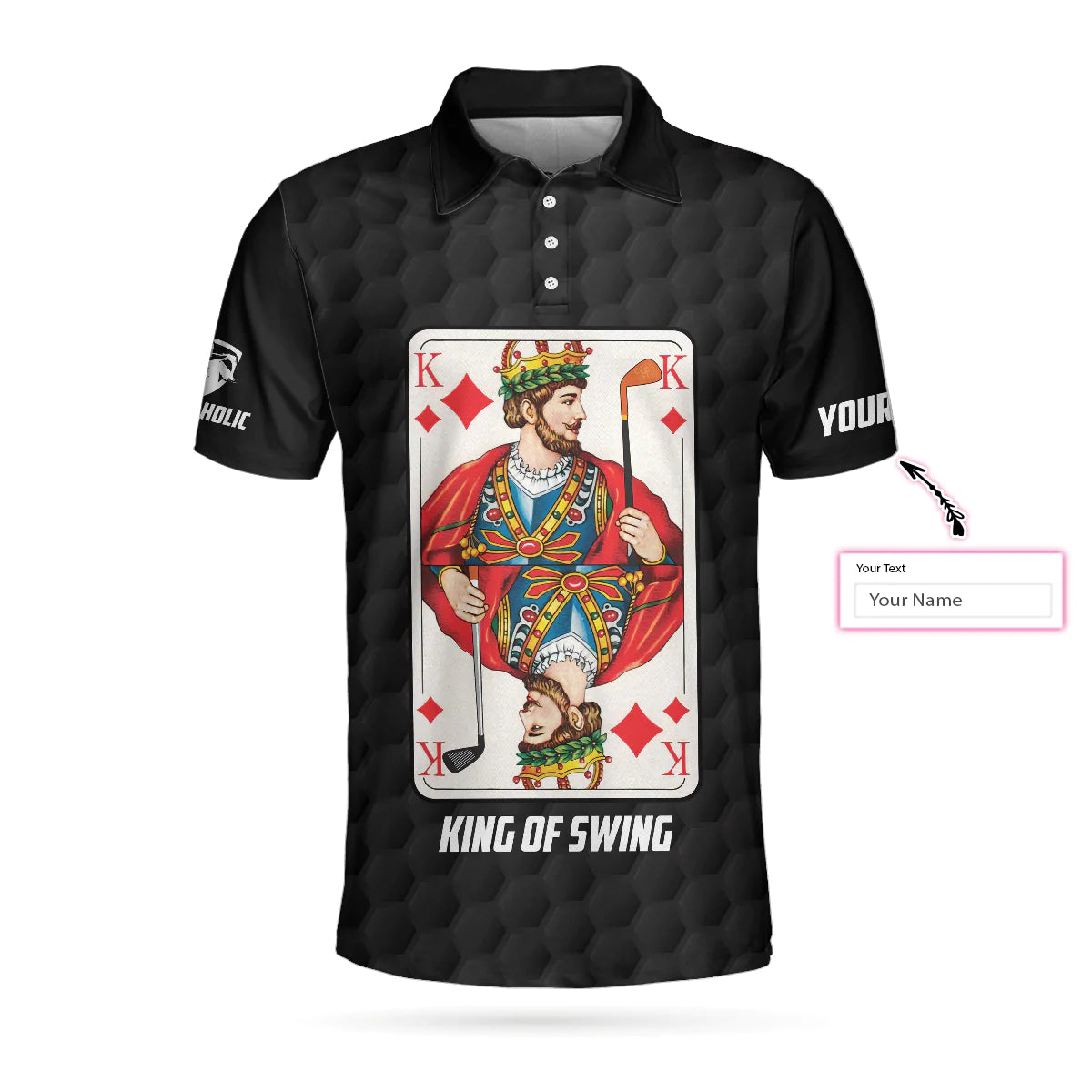 Personalized Golfing King Card Men Polo Shirt, King Of Swing Golf Custom Polo Shirt, Best Golf Shirt For Male
