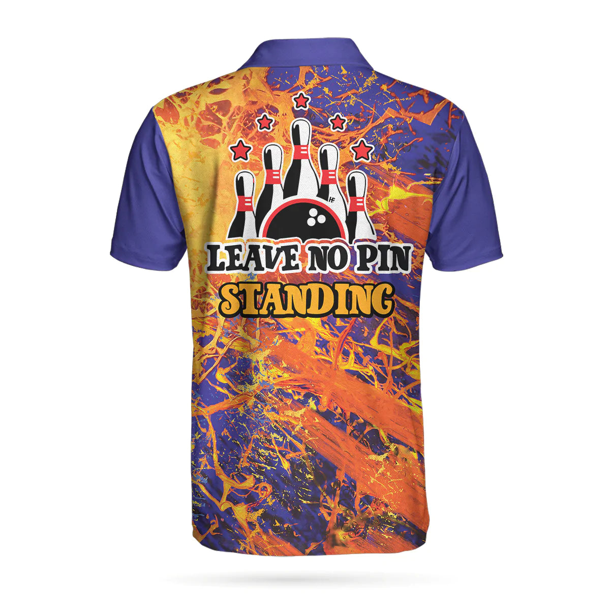 Leave No Pin Standing Bowling Short Sleeve Men Polo Shirt, Dynamic Sports Polo Shirt, Best Bowling Shirt For Men