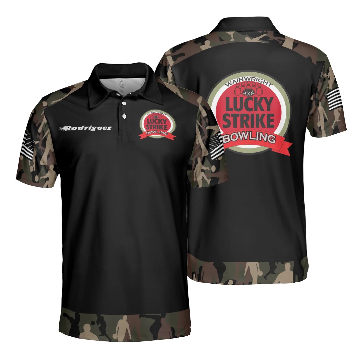 Men Polo Shirt - LuckyStrike Logo Custom Polo Shirt - Gift For men - Bowling Shirt For Men
