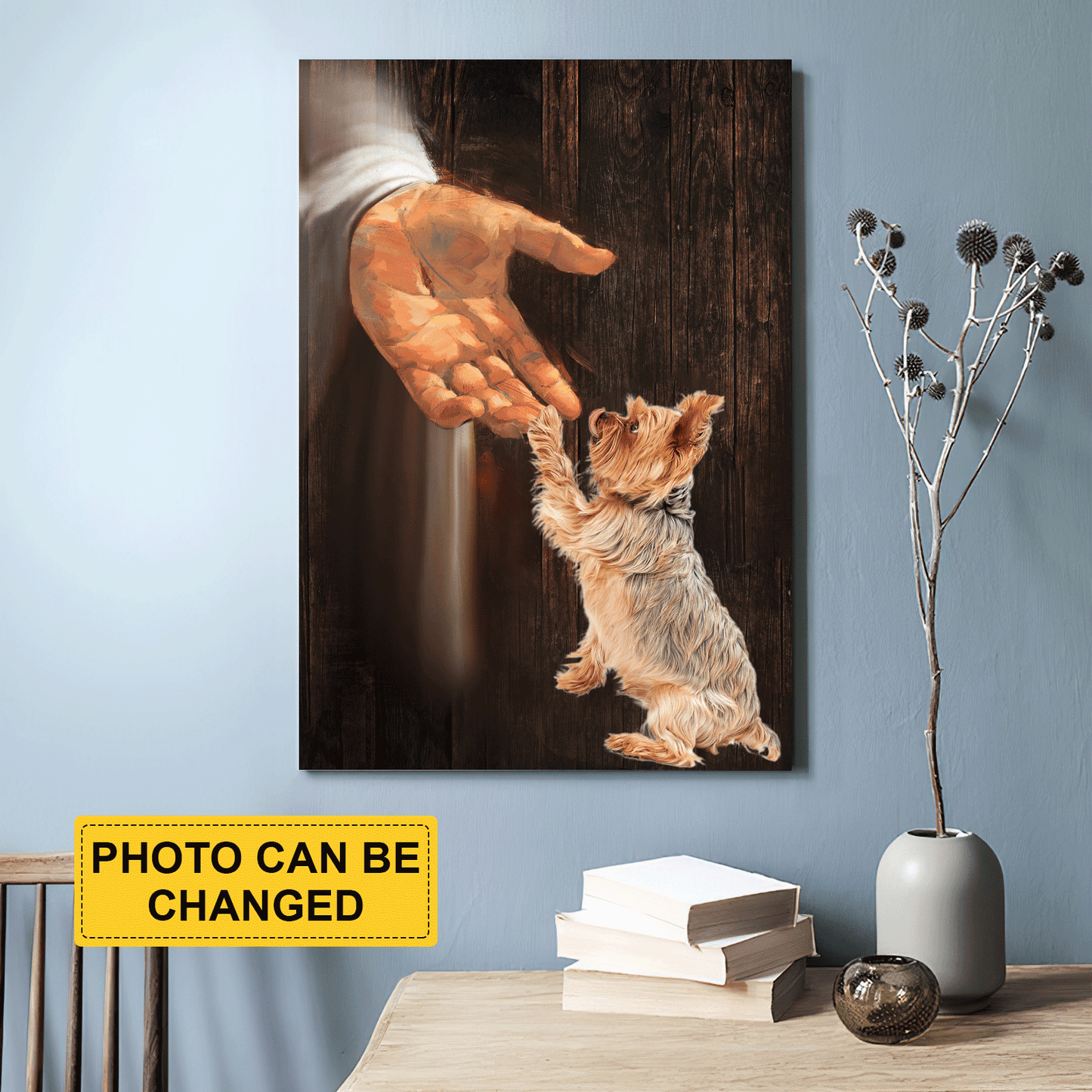 Jesus Portrait Canvas - Dog Lovers - Gift for Dog Lovers - Gift For Christian - In the hand of God Portrait Canvas