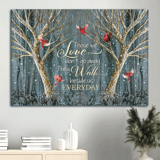 Heaven Landscape Canvas - Magic forest, Winter painting, Red cardinal Canvas - Memorial Gift For Family Members - Those we love don't go away Landscape Canvas